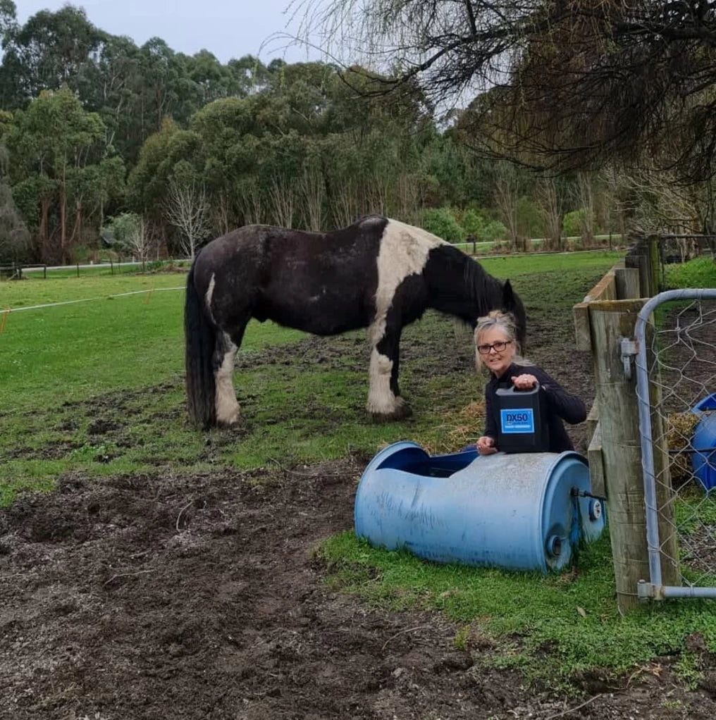 Customer using DX50 Water Treatment for her farm's drinking water..