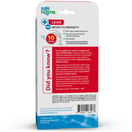 Safe Home® Lead in Drinking Water Test Kit – (YOU TEST AT-HOME)