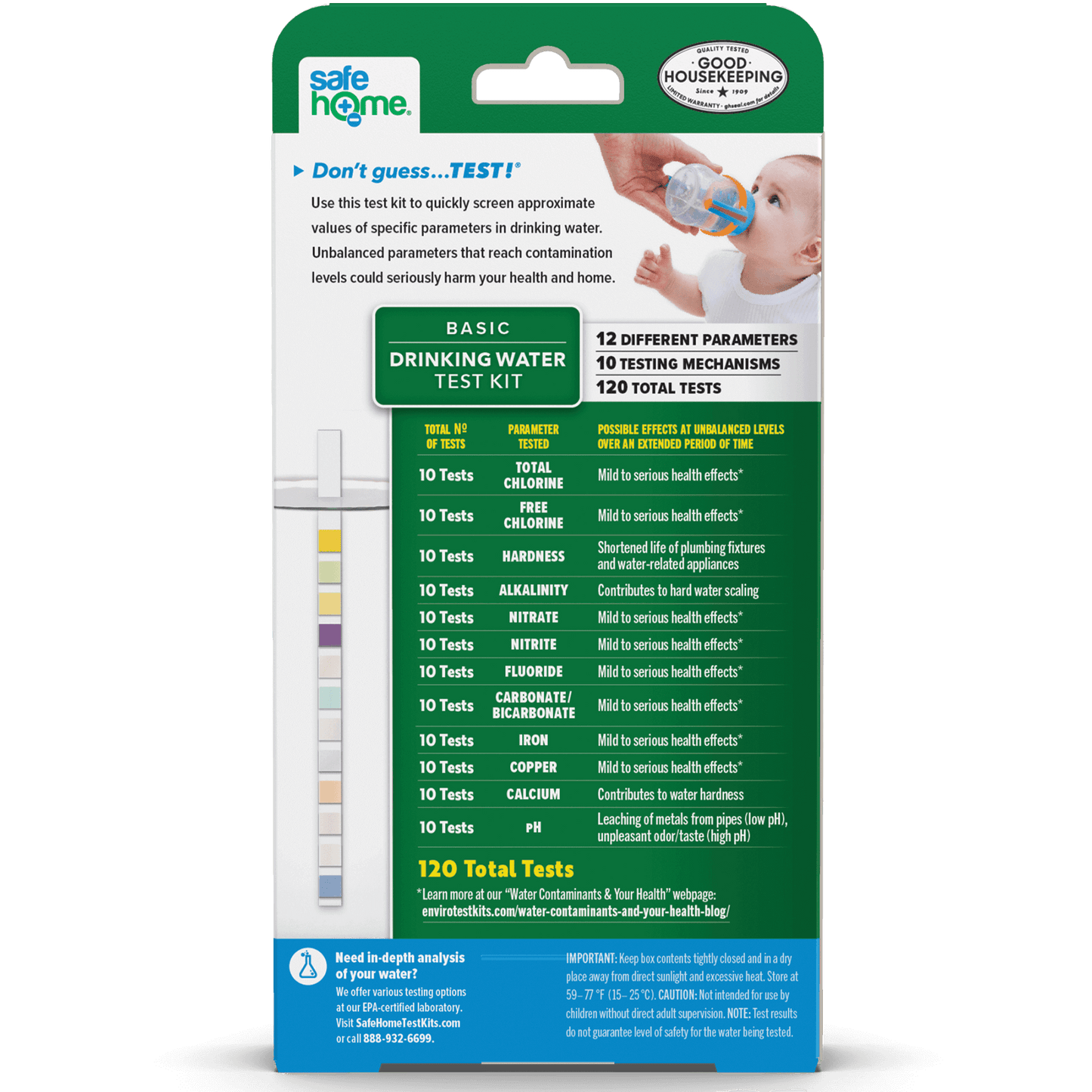 Safe Home® BASIC 120 Water Quality Test Kit