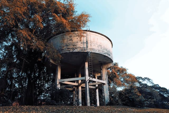 Big water tower to emphasise the importance of good water treatment