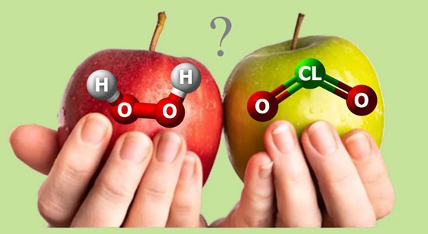 Which is the better eco-friendlier water disinfectant: hydrogen peroxide or chlorine dioxide?
