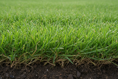 lawn grass a side on view